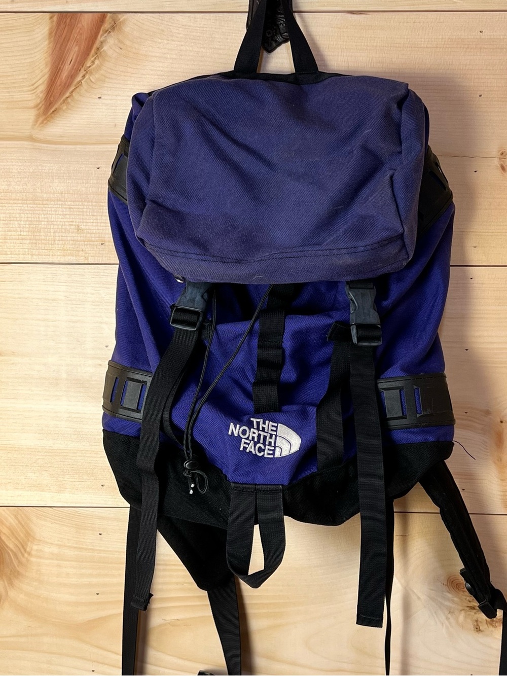 The North Face Purple & Black Backpack - Camping Hiking *Broken In* with Flaws